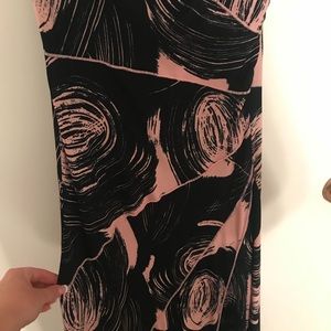 Strapless pink and black dress